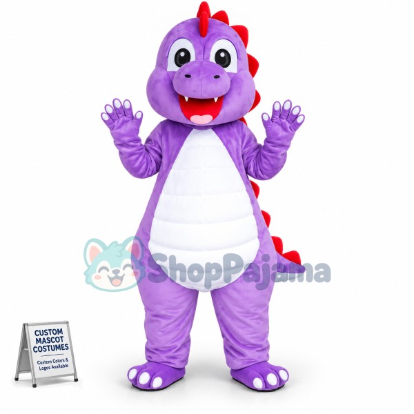 Active Cartoon Purple Baby Dinosaur Mascot Costume