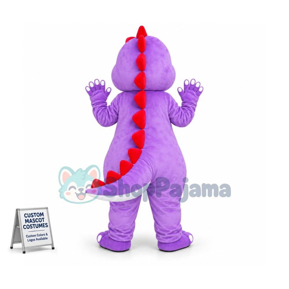 Active Cartoon Purple Baby Dinosaur Mascot Costume
