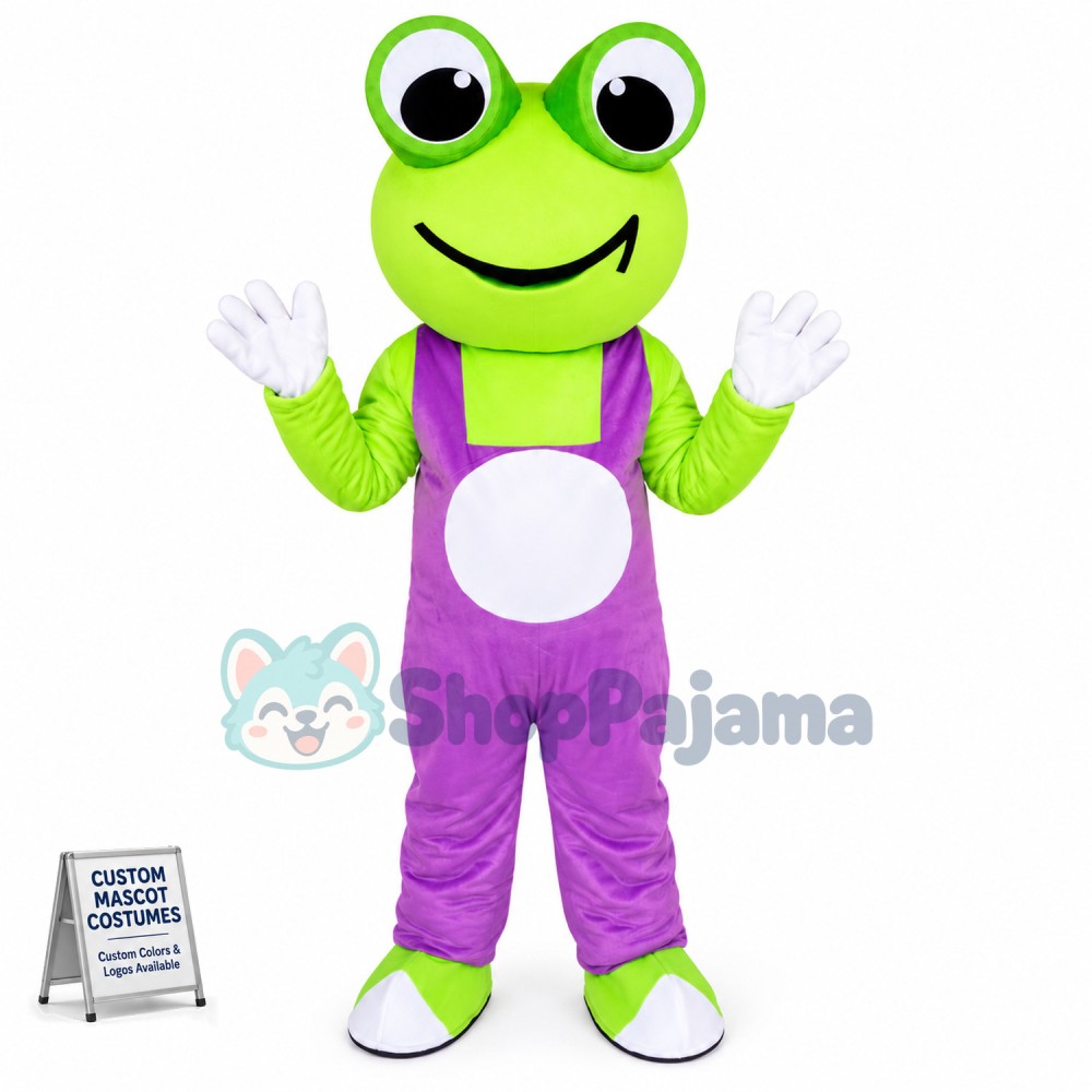 Adult Cute Cartoon Frog With Big Eyes Mascot Costume