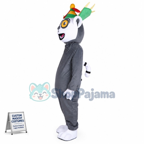 Unisex Madagascar King Julian Lemur Lemuroid Lemuridae Mascot Costume Cartoon Character