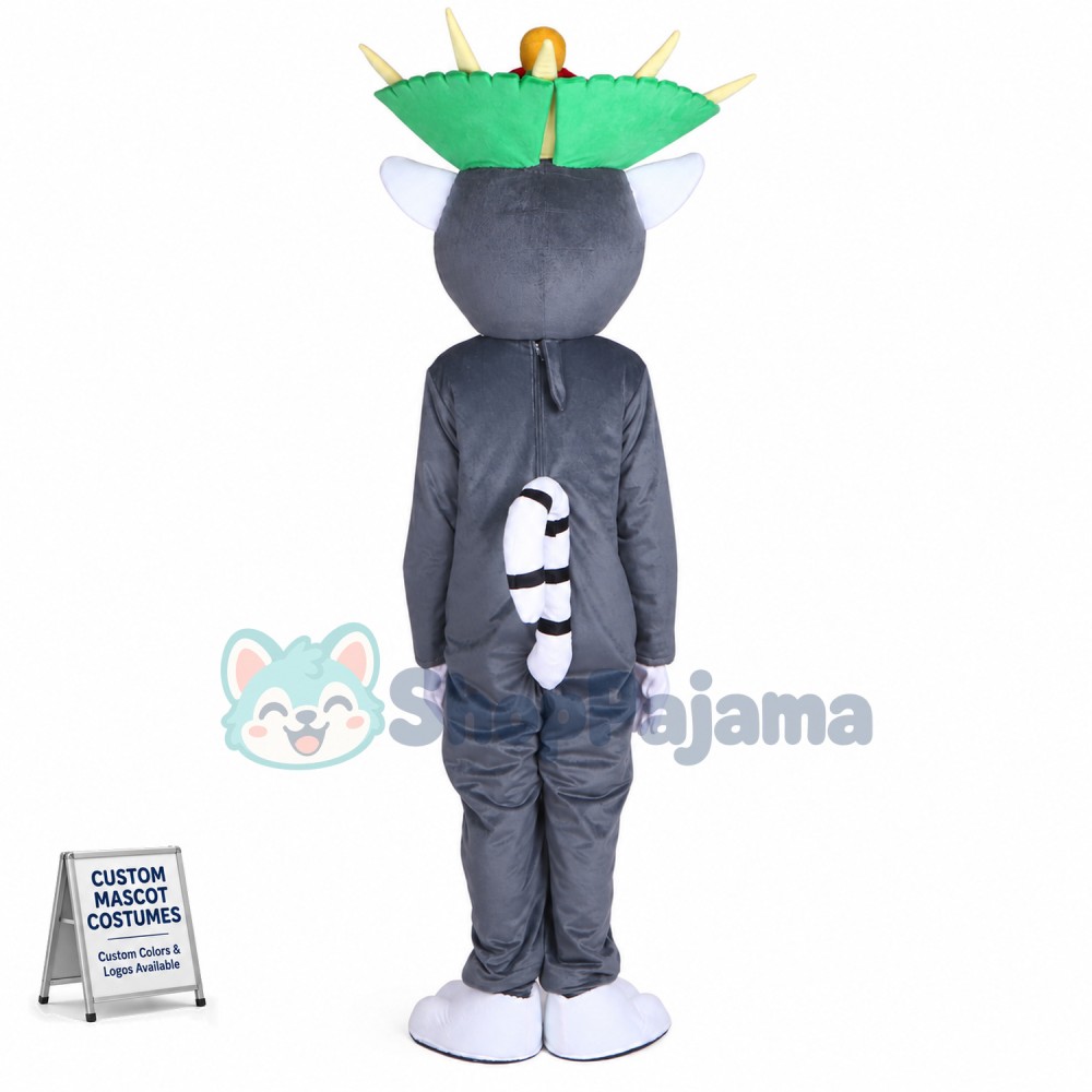 Unisex Madagascar King Julian Lemur Lemuroid Lemuridae Mascot Costume Cartoon Character