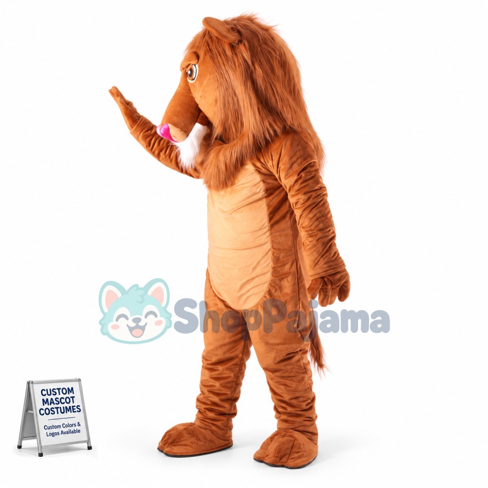 Cute Wally Lion Mascot Costume