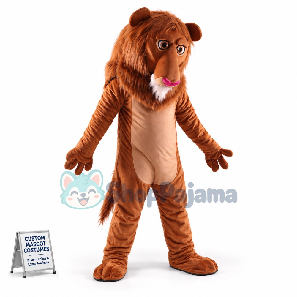 Cute Wally Lion Mascot Costume