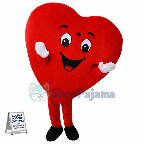 New Red Love Heart Mascot Costume Christmas Party Dress