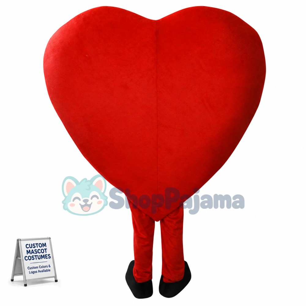 New Red Love Heart Mascot Costume Christmas Party Dress
