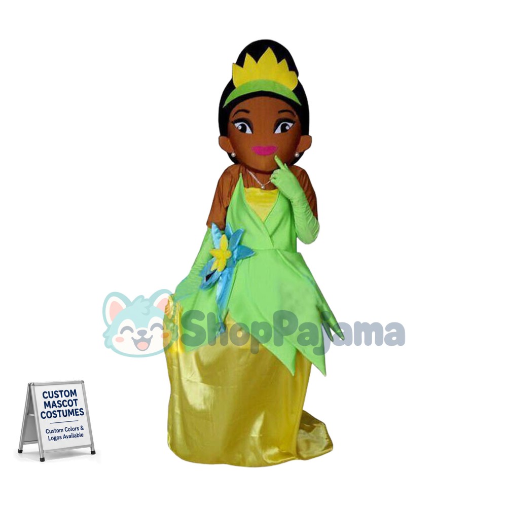 Tiana Princess Mascot Costume of The Princess and the Frog Fancy Dress