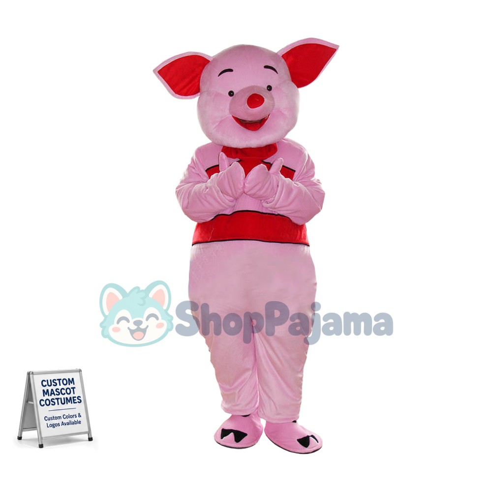 Cute Pink Piglet Pig Cartoon Mascot Costume Fancy Party Dress