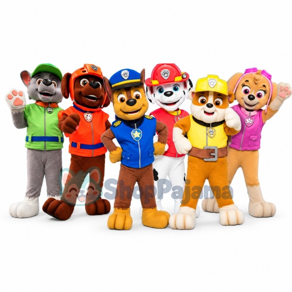 Paw Patrol - CHASE, MARSHALL, RUBBLE ,SKYE, ROCKY & ZUMA Mascot Costume