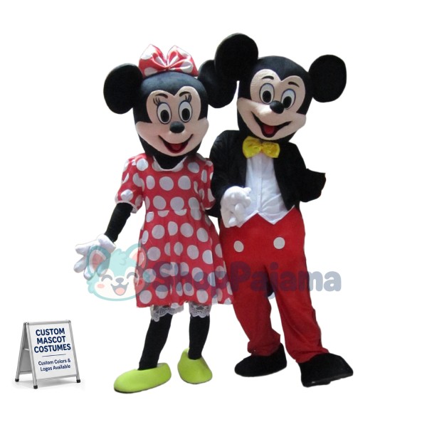 Custom Mascot Mickey and Minnie Mascot Costume