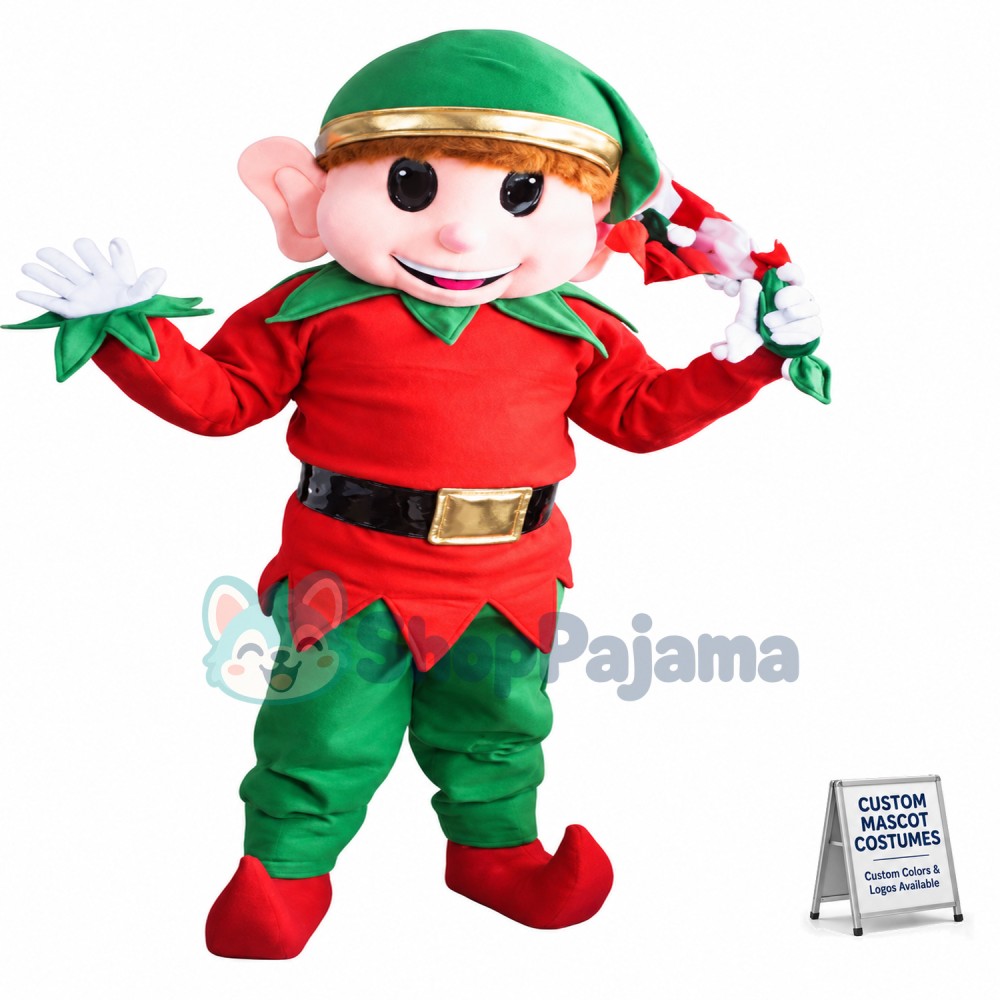 Elf Mascot Costume Adult Christmas Elf Costume