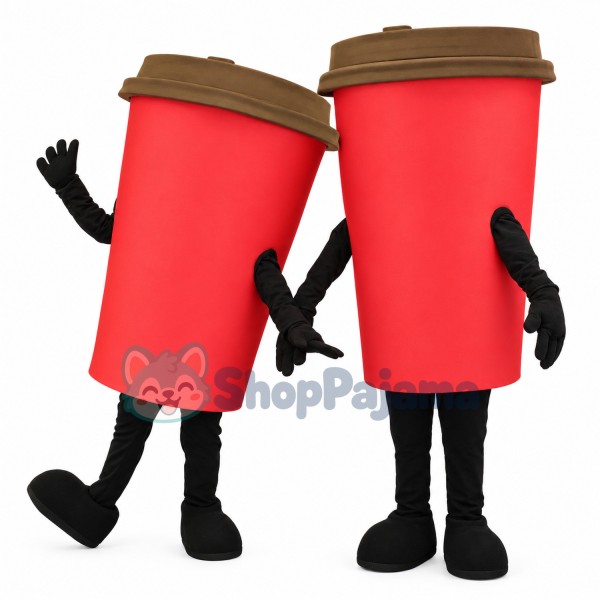 Red Coffee Cup Mascot Costume