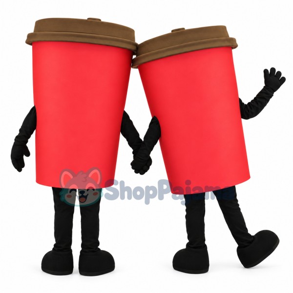 Red Coffee Cup Mascot Costume