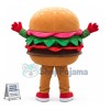 Happy Adult Hamburger Mascot Costume