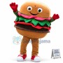 Happy Adult Hamburger Mascot Costume