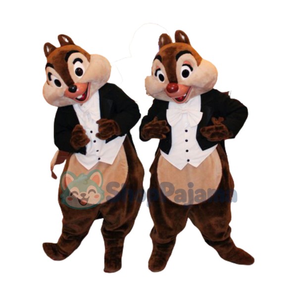 Handsome Chip & Dale Chipmunk Mascot Costume
