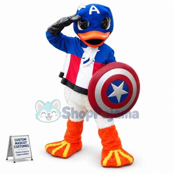 Captain America Duck Mascot Costume