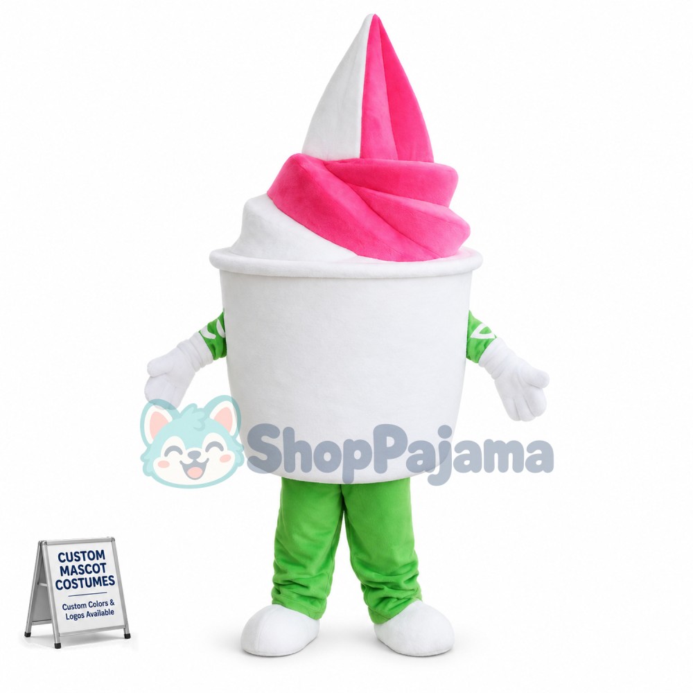 Vanilla Strawberry Ice Cream Mascot Costume
