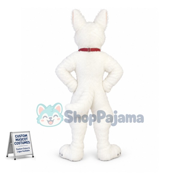 White German Shepherd Dog Bolt Mascot Costume
