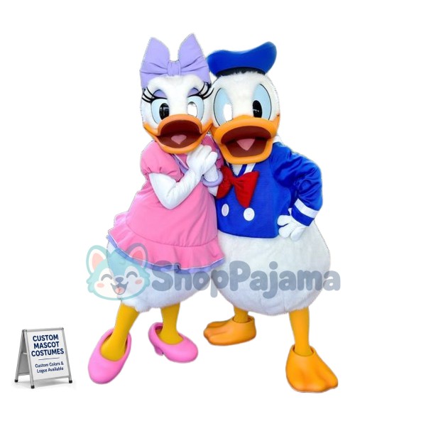 Donald and Daisy Duck Mascot Costume