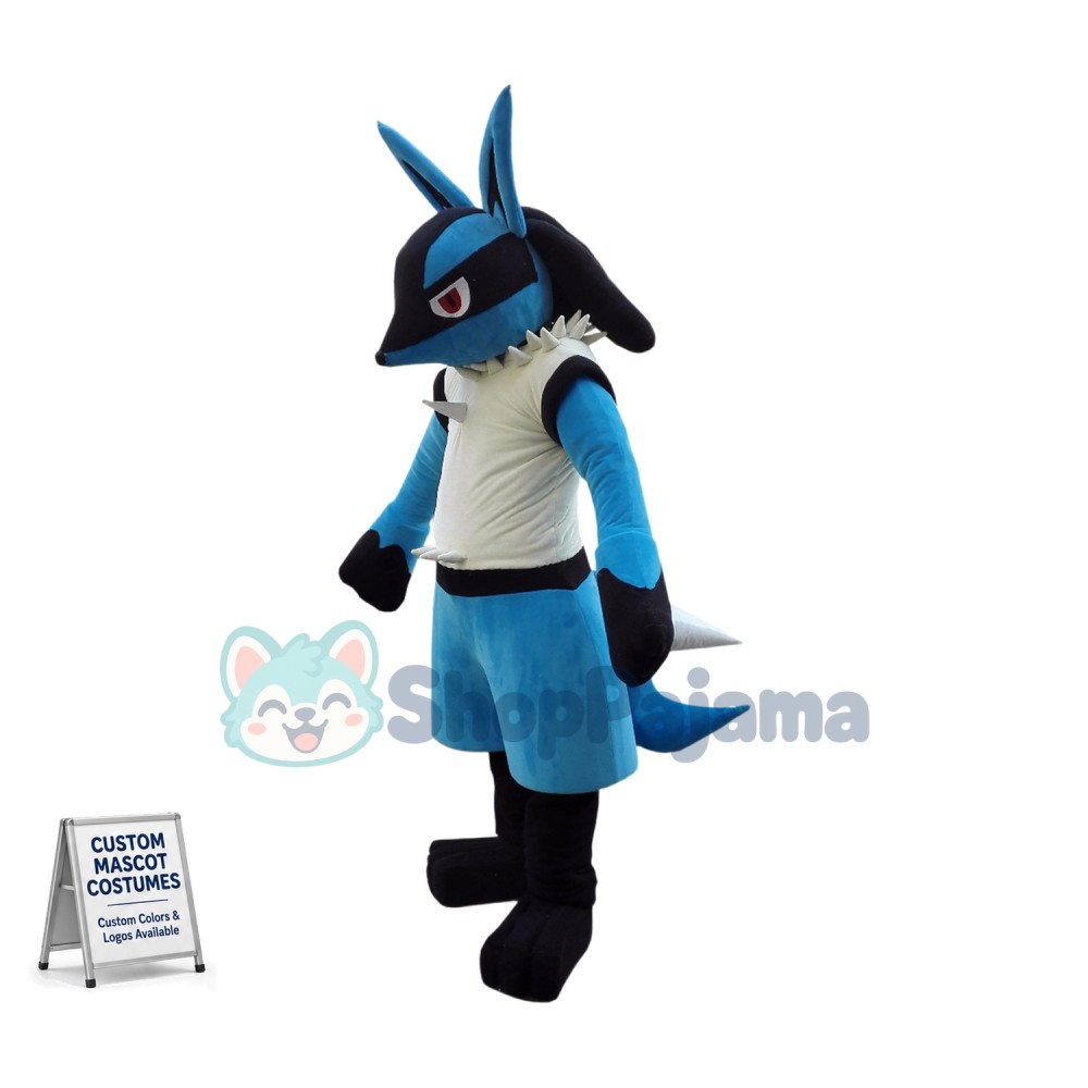 Pokemon Pok Lucario Mascot Cartoon Costume