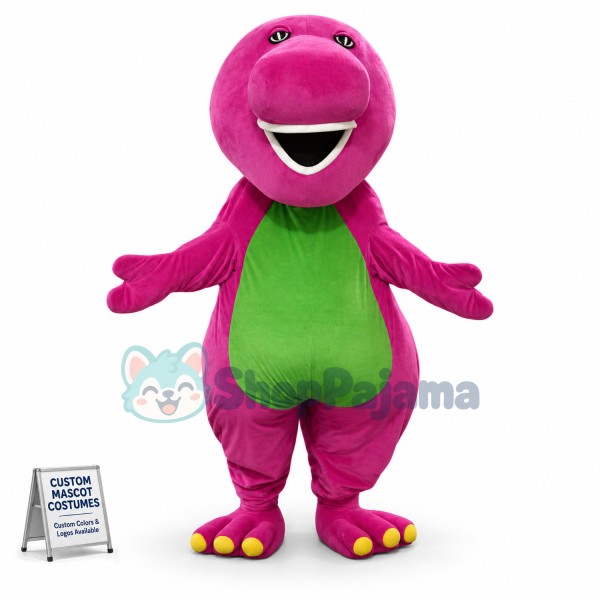 Cute Barney Dinosaur Mascot Costume