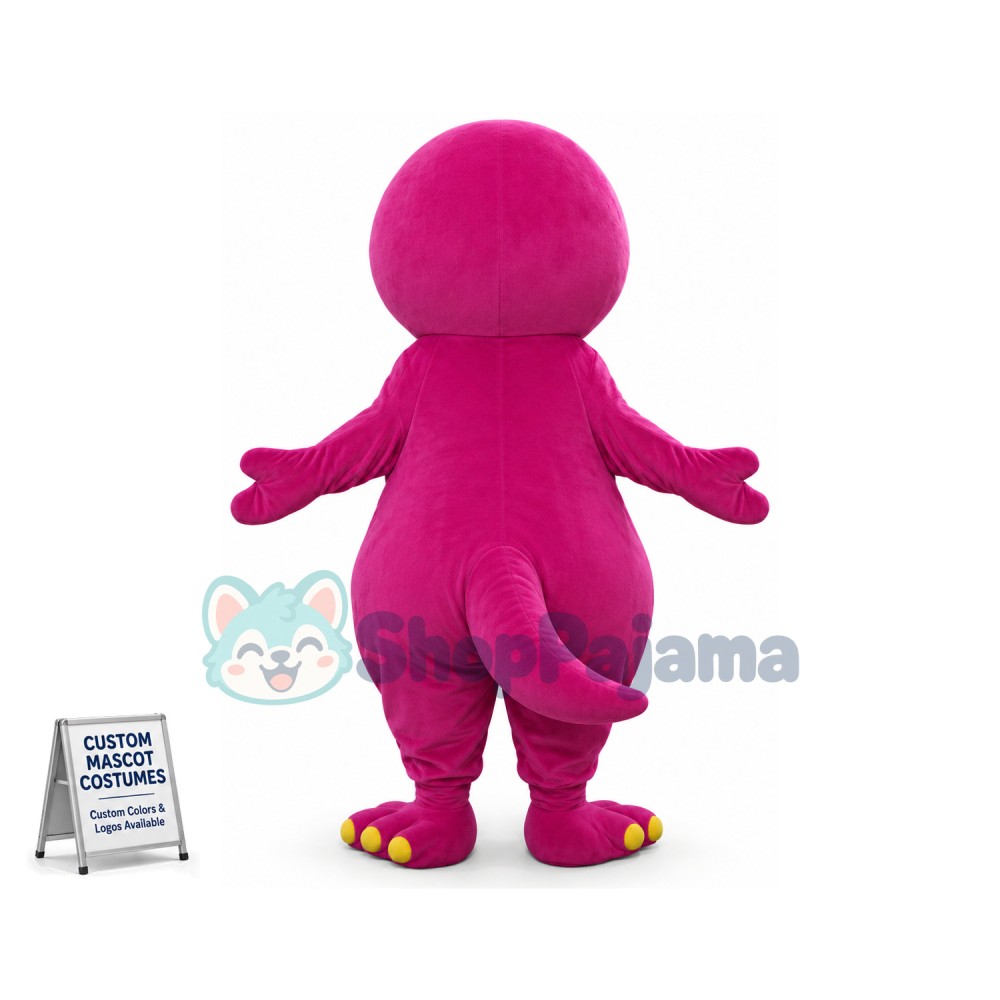 Cute Barney Dinosaur Mascot Costume