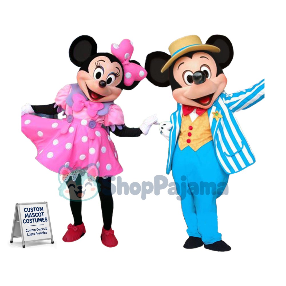 Happy Mickey & Minnie Mascot Costume (US IN STOCK)
