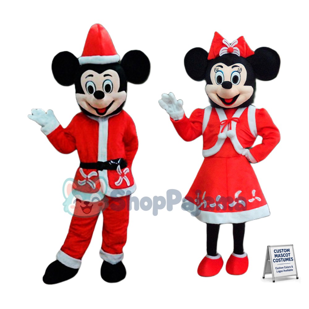 Christmas Mickey & Minnie Mascot Costume