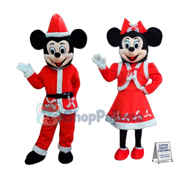 Christmas Mickey & Minnie Mascot Costume