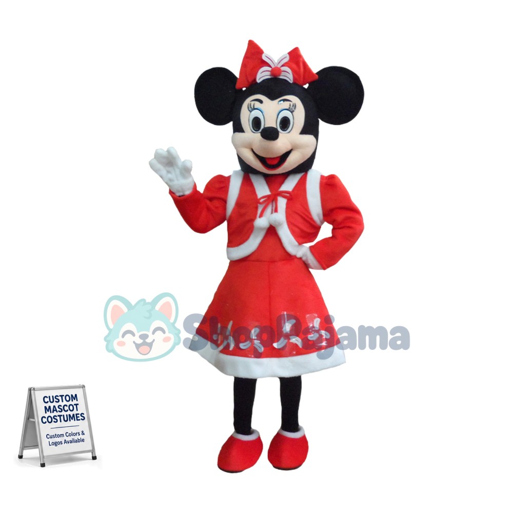 Happy Christmas Minnie Mascot Costume