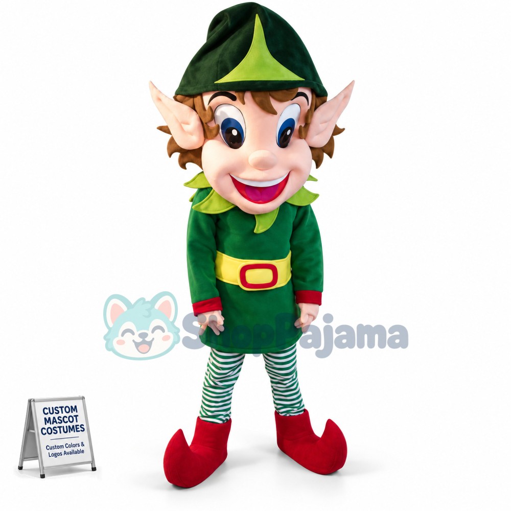 Christmas Elf Santa Claus Helper Mascot Costume