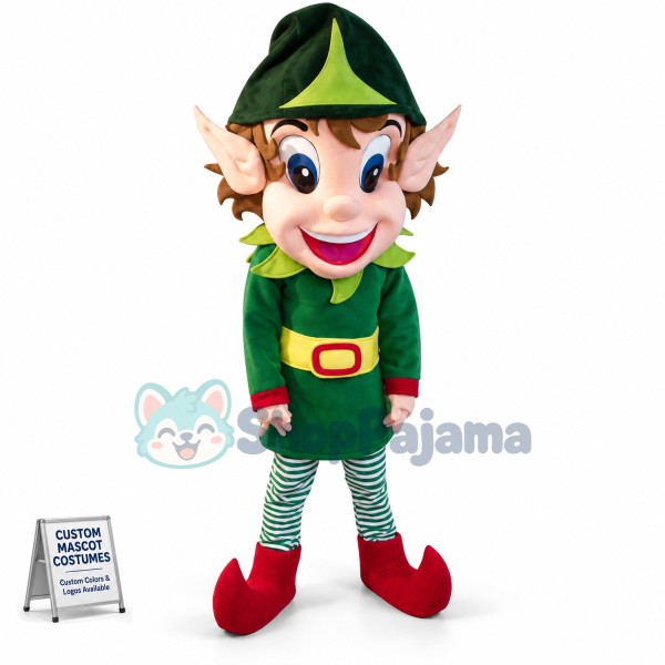 Christmas Elf Santa Claus Helper Mascot Costume