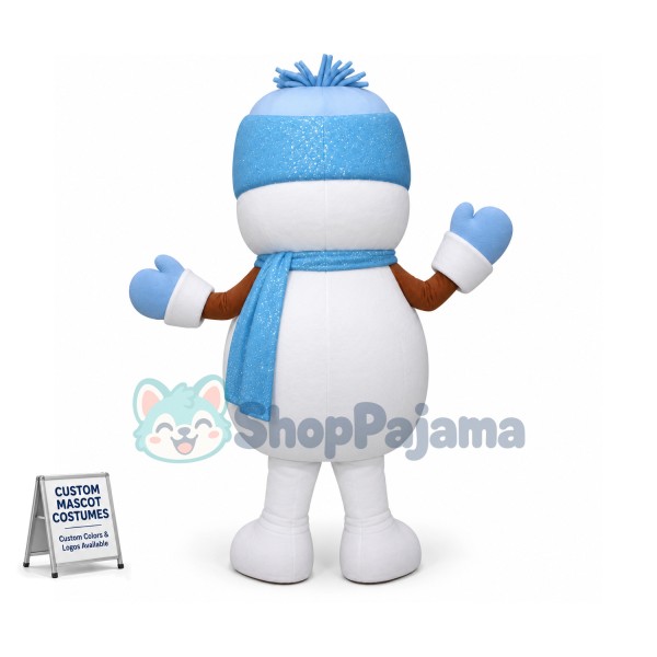 Blue Christmas Snowman Mascot Costume