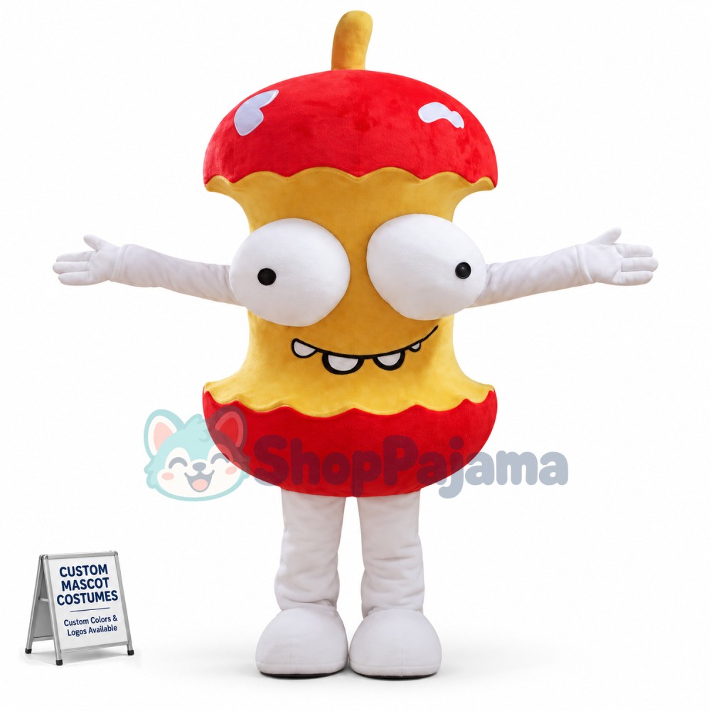 Red Apple Core Mascot Costume