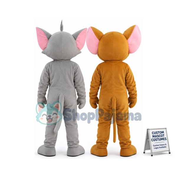 Tom Cat & Jerry Mouse Cartoon Mascot Costume