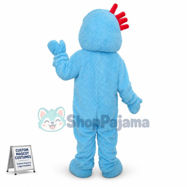 Blue Plush Little Boy Adult Mascot Costume