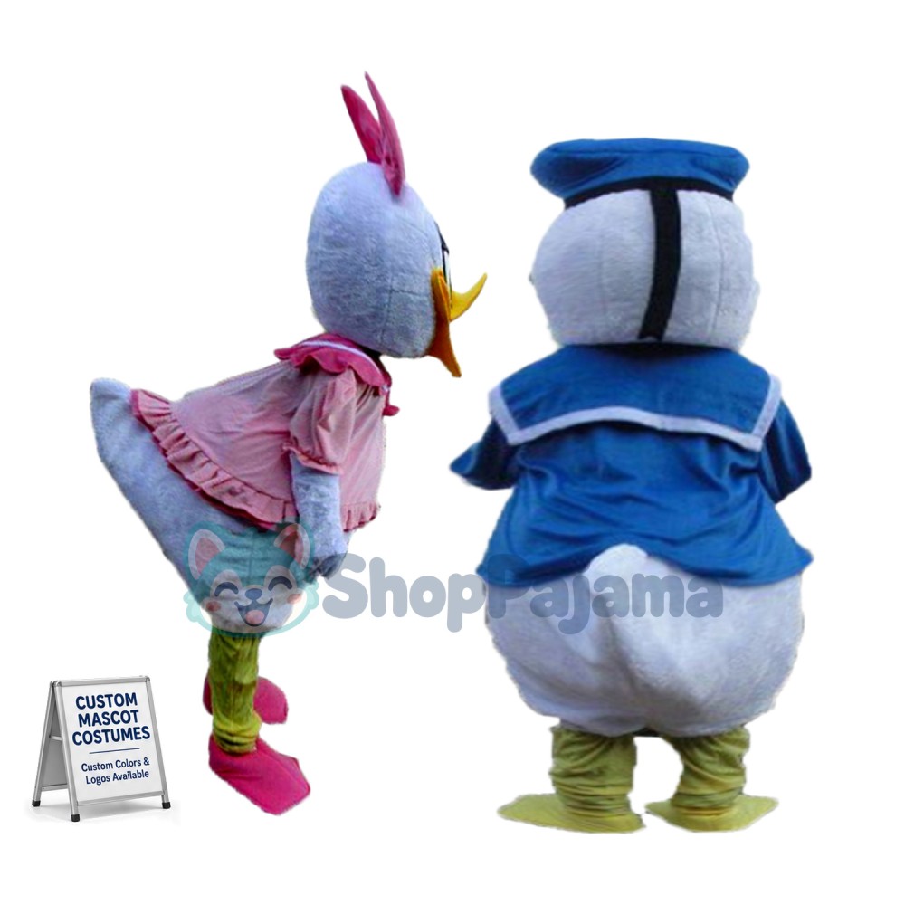 Adult One Pair of Donald Duck and Daisy Mascot Costumes
