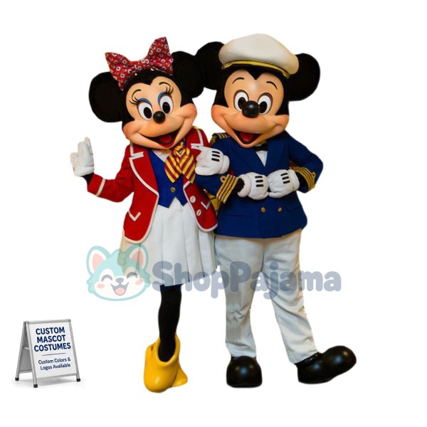 Superb Navy Mickey & Minnie Mascot Costume