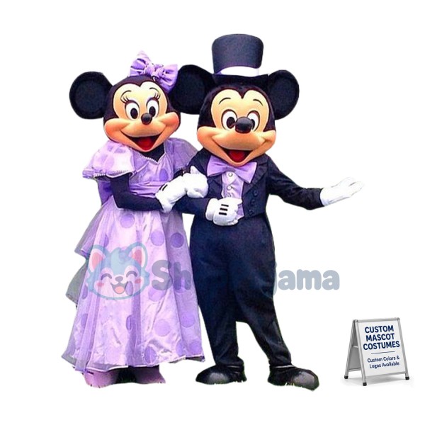 Lavender Theme Mickey & Minnie Mascot Costume