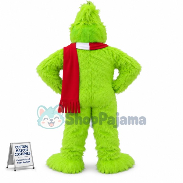 Smiling Grinch Mascot Costume