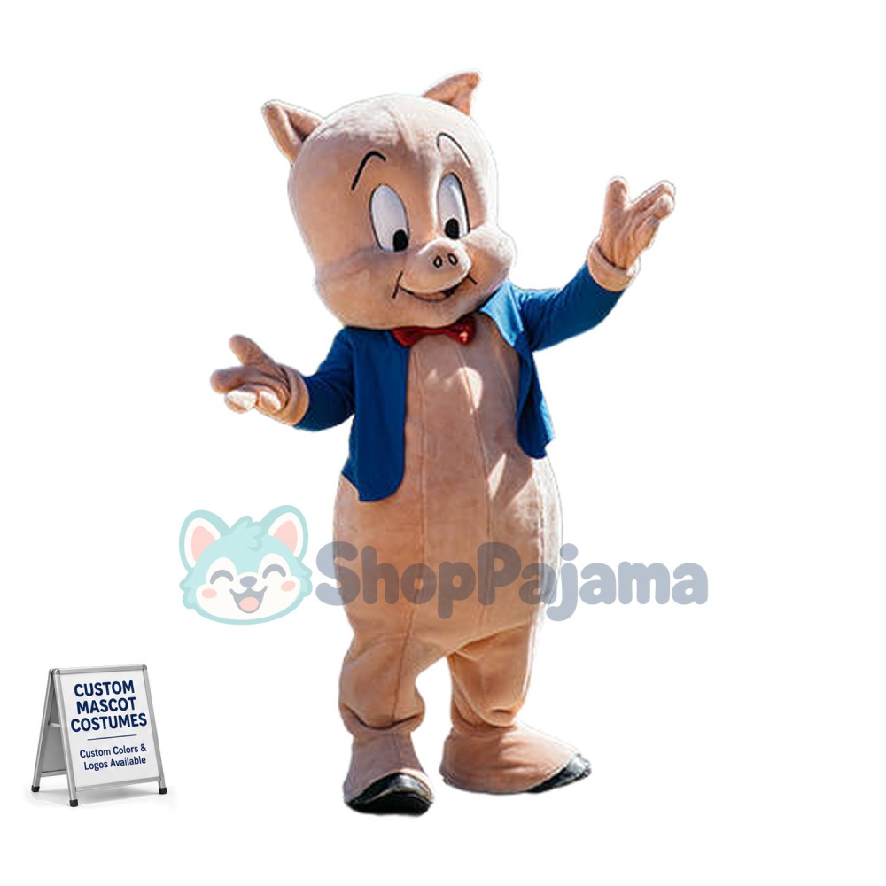 Superb Porky Pig Mascot Costume