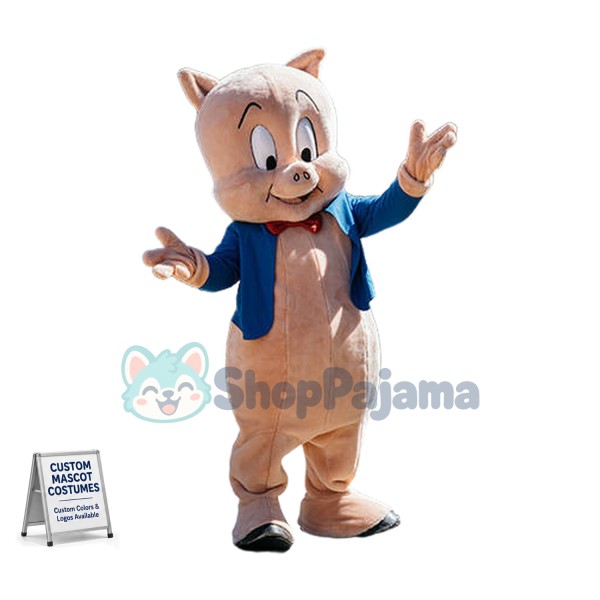Superb Porky Pig Mascot Costume