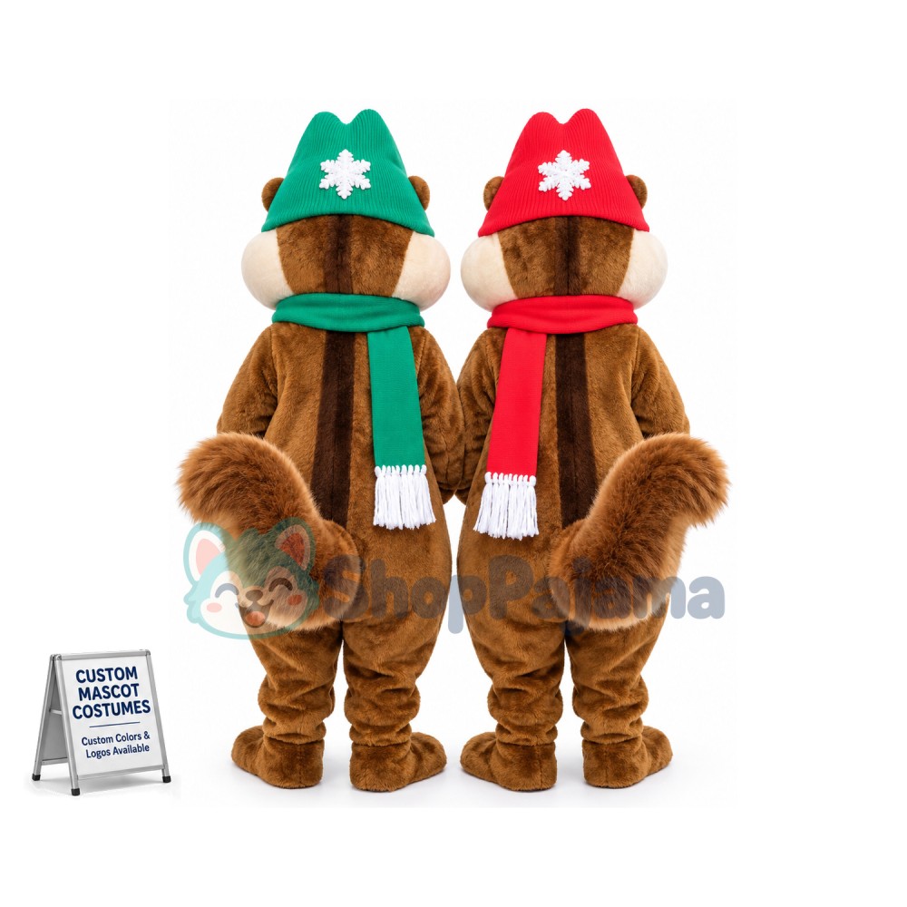 Christmas Chip & Dale Chipmunk Mascot Costume