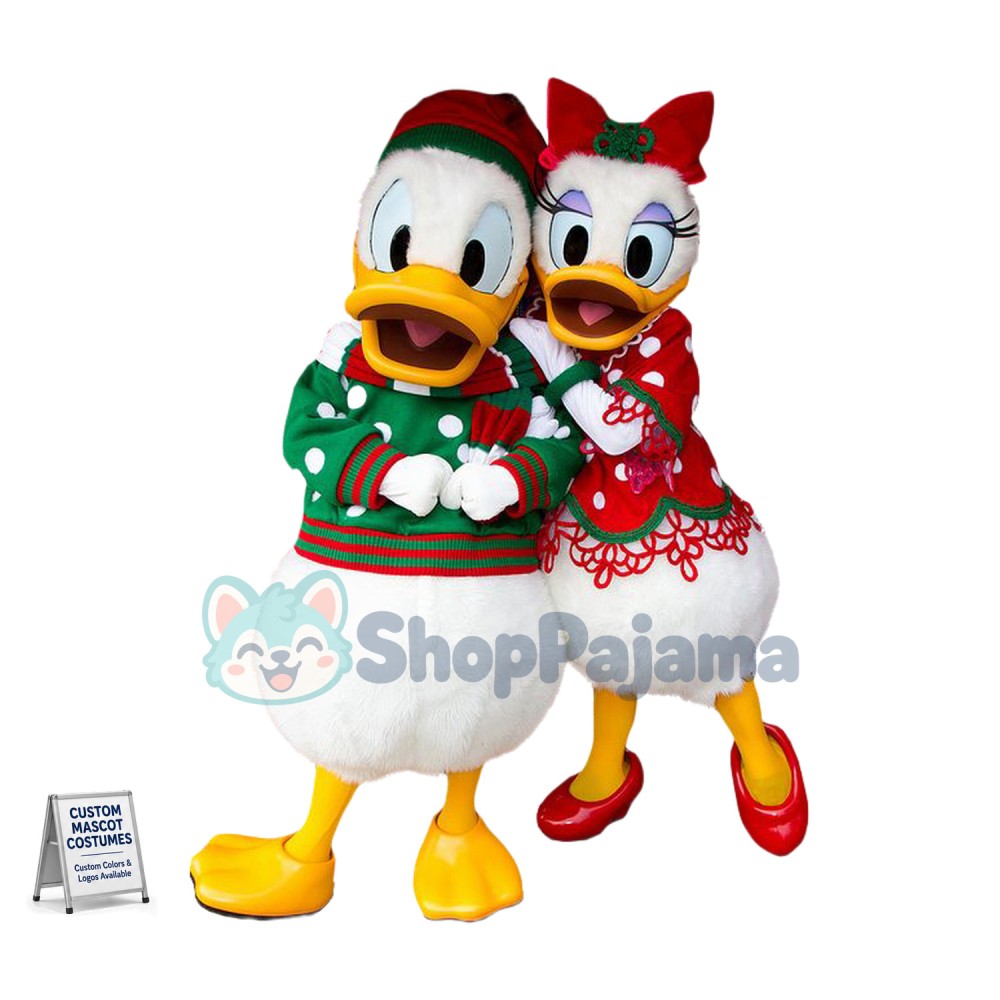 Christmas Donald Duck & Daisy Duck Mascot Costume
