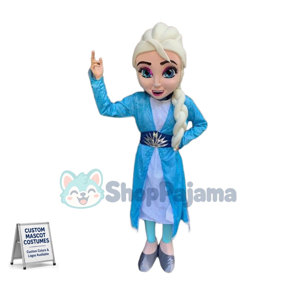 Elsa Snow Queen Mascot Costume