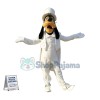 White Suit Goofy Dog Mascot Costume