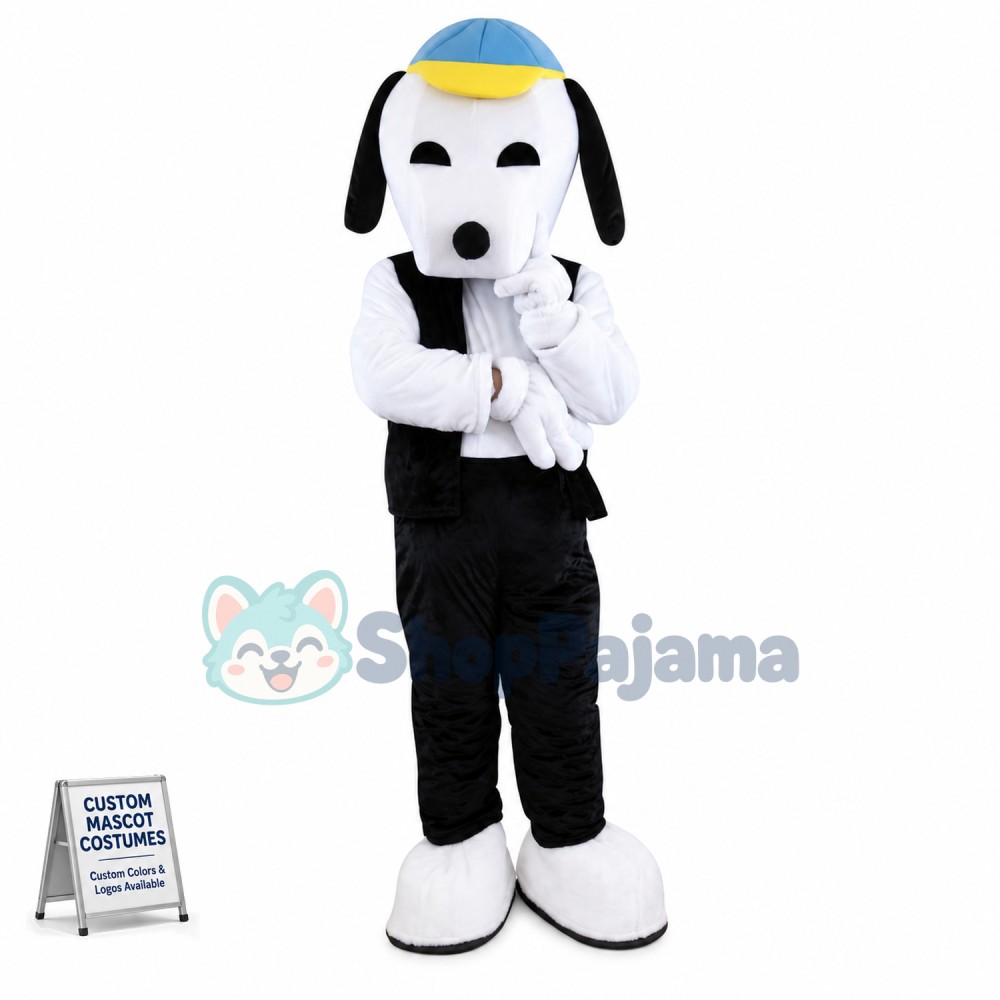 Black Snoopy Cartoon Mascot Adult Costume Custom Mascot