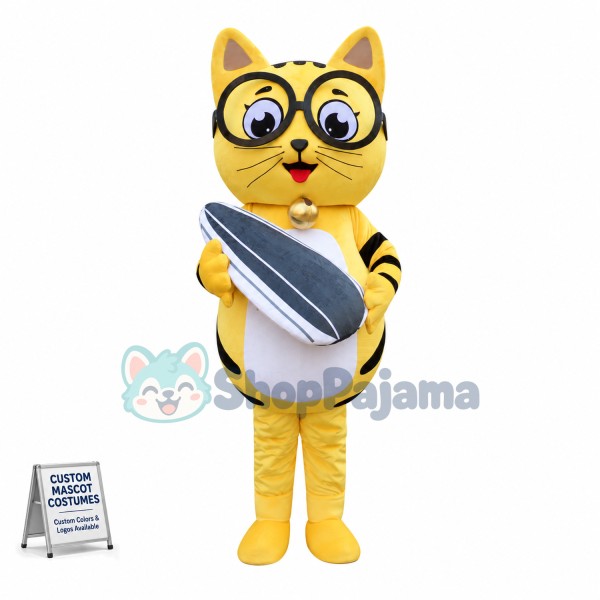 Yellow Cat Mascot Adult Costume Custom Mascot