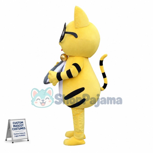 Yellow Cat Mascot Adult Costume Custom Mascot