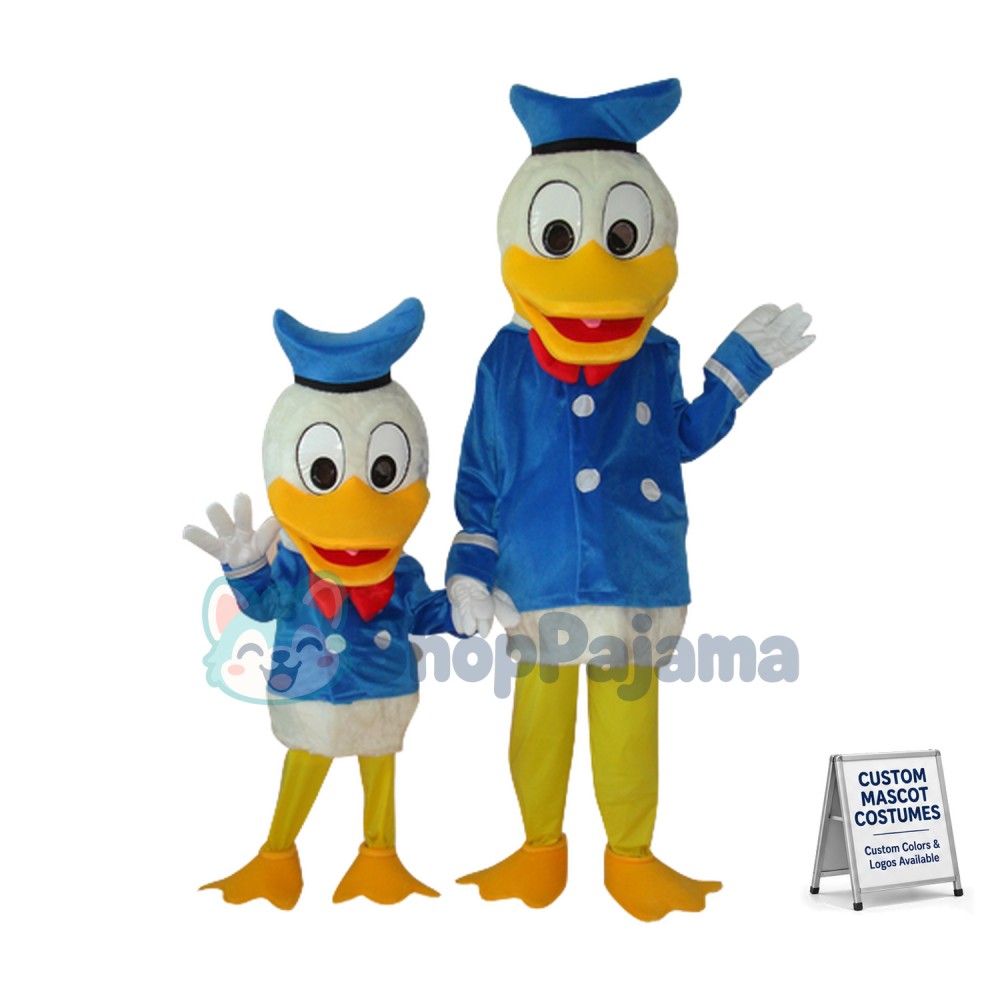 Child and Adult Donald Duck Plush Mascot Costume Custom Mascot